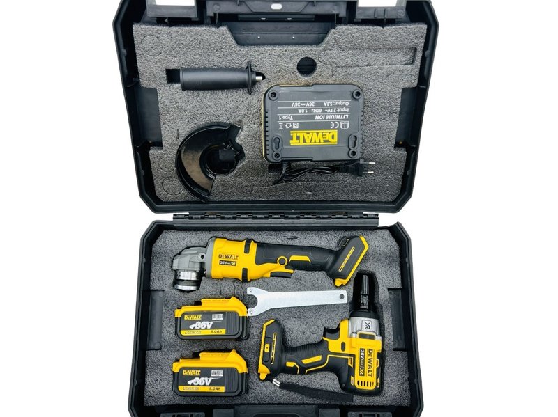 Набор бесщеточный 2в1 Dewalt: УШМ+Гайковерт 21V 4.0Ah 