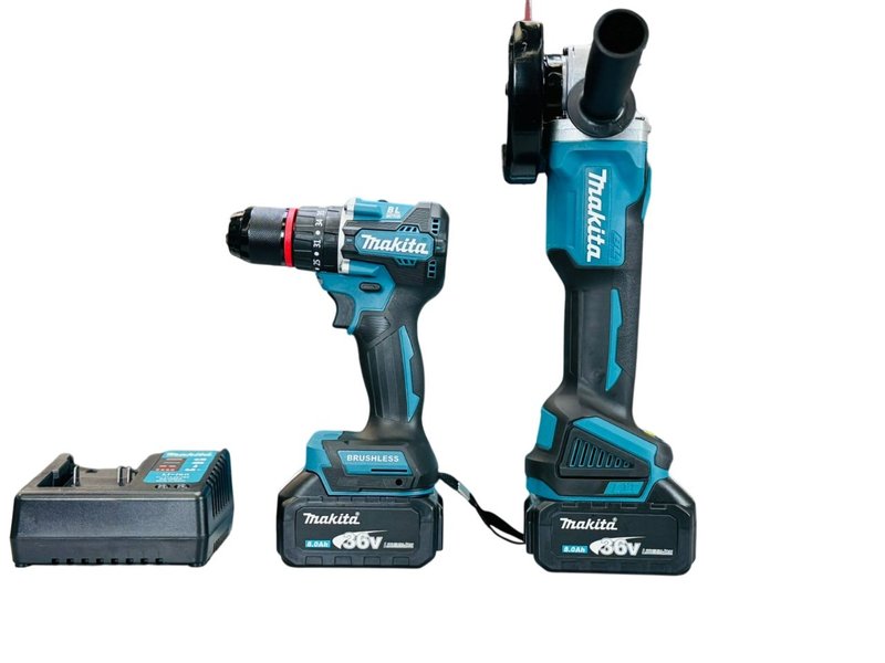 Набор бесщеточный 2в1 Makita: УШМ+шуруповерт 21V 4.0Ah 