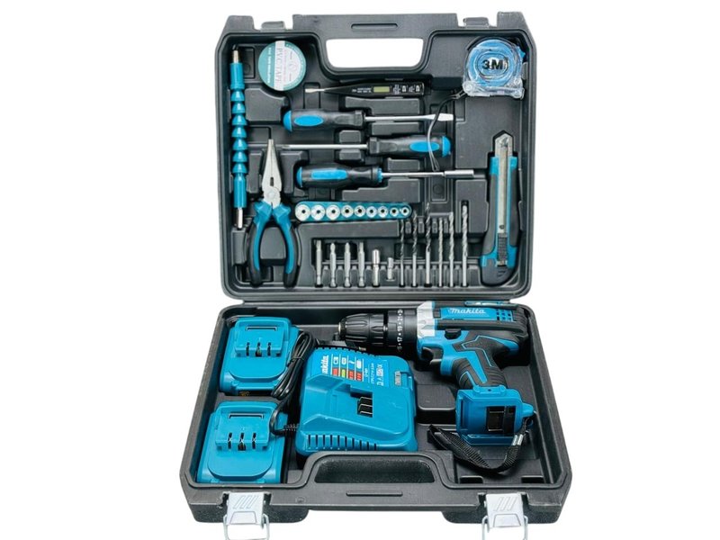 Шуруповерт Makita 20V щеточный с набором инструмента